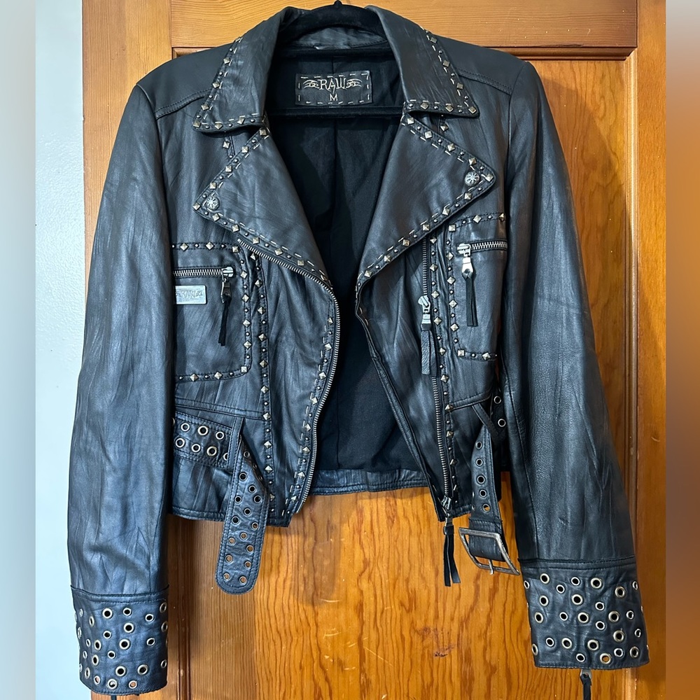RAW Studded Leather Jacket Size Medium
